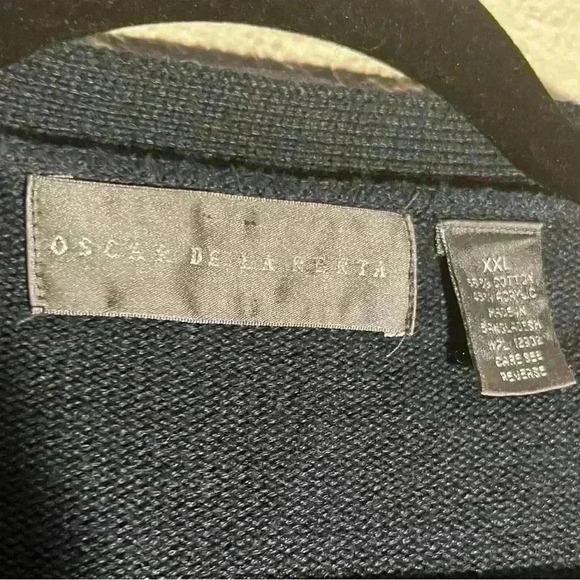 Oscar De La Renta Cardigan Sweater Mens Size XXL Blue Button Up Long Sleeve - Picture 6 of 6